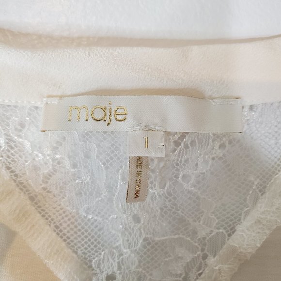 MAJE Cream Lace Blouse Sz S - Picture 3 of 6